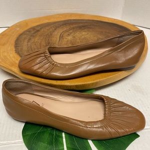 27 Edit by Naturalizer Leather Rouged Toe Ballet Flats